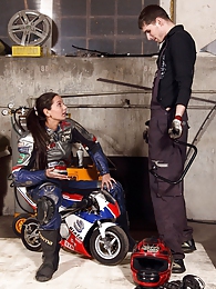 AdiPics presents: Shy teenage biker chick fucks the horny mechanic hardcore