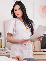 AdiPics presents: Gorgeous and horny nurse Mia Evans fucks her hung patient