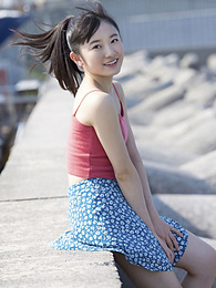 AdiPics presents: Asian teen Chisaki Morito demonstrates her tiny tits and demonstrates her exposed body outdoors